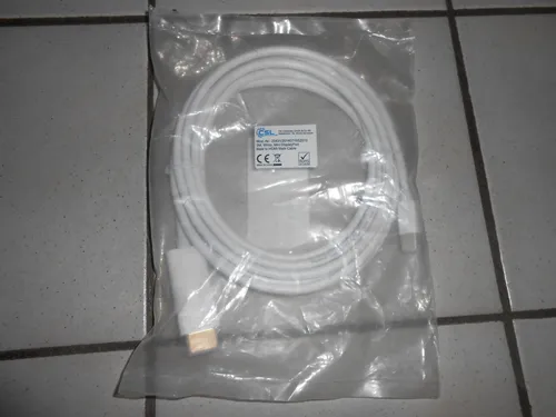CSL Mini DisplayPort auf HDMI Adapterkabel HD 1080p Weiß 3,0m