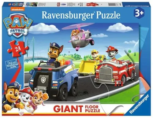 Ravensburger Paw Patrol Riesenförmiges Bodenpuzzle - 24-teiliges Puzzle für Kinder ab 3 Jahren, fördert die motorischen Fähigkeiten und das logische Denken spielerisch.