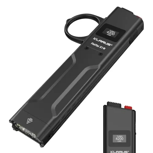 Klarus FlatTac X1K LED Taschenlampe 4200 Lumen - Taschenlampe mit 4200 Lumen, wiederaufladbar über USB-C und robustem Glasbrecher Ring, ideal für den Alltag und Outdoor-Aktivitäten.