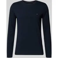 Tommy Hilfiger Herren Langarmshirt Stretch Slim Fit - Tops, T-Shirts & Hemden für Herren – Bequemes Slim Fit Langarmshirt aus 96% Baumwolle, ideal für lässige Freizeitlooks und Büro-Outfits.