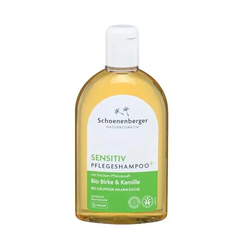 Schoenenberger Naturkosmetik Pflegeshampoo plus Bio Birke 250ml - Shampoo für sensible Kopfhaut mit Bio-Birkenblätter-Saft und Kamillenextrakt. Sanfte Reinigung und Beruhigung, ideal für häufige Haarwäsche.