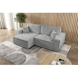 Kaiser Möbel L-förmiges Bohoo-Ecksofa Dunkelbeige mit Schlaffunktion