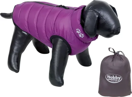 Nobby Hundemantel Light lila-braun - Stylischer Hundemantel für kalte Tage, leicht und warm, ideal für kleine Hunde. Schützt vor Kälte und Nässe.