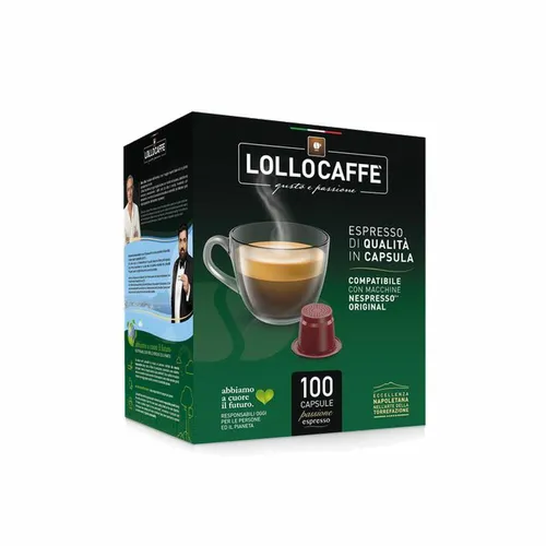Lollocaffè Kaffeekapseln Espresso Dekaf, kompatibel mit Nespresso, 100 Kapseln