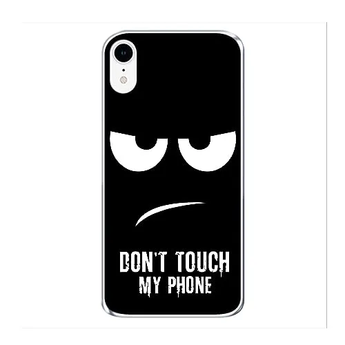 König Design Handyhülle Kompatibel mit Apple iPhone XR Hülle TPU Eckenschutz Stoßfest Dünn Kratzfest Schutzhülle - Dont Touch My Phone Schwarz