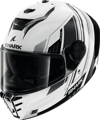 Shark Spartan RS Byrhon Integralhelm - Weiß/Schwarz/Silber - S - Motorradhelm der neuen Generation, erfüllt die ECE 22-06 Norm und bietet höchsten Schutz mit innovativem 4-Punkt-Verriegelungssystem und hervorragender Belüftung für maximalen Komfort.