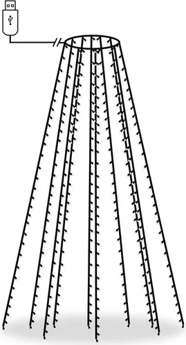 vidaXL Weihnachtsbaum-Lichternetz mit 250 LEDs Blau 250 cm in blau von vidaXL