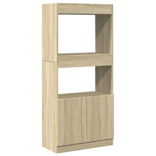 vidaXL Highboard Sonoma-Eiche 63x33x140 cm - Kommode aus robustem Holzwerkstoff mit viel Stauraum und praktischem Design, ideal für Wohnzimmer, Schlafzimmer oder Büro.