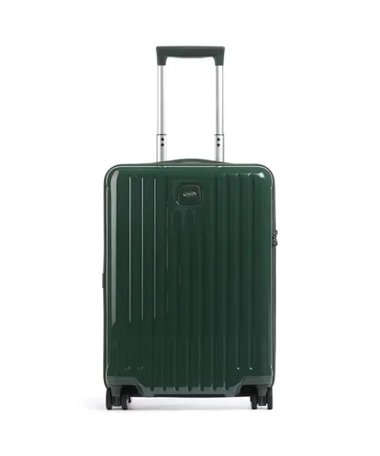 Brics Positano 55 cm Kabinentrolley mit USB in Emerald Green - Handgepäck mit geräumigem Innenraum und 4 leichtgängigen Rollen. Ideal für Reisen, aus robustem, recyceltem Polycarbonat für Langlebigkeit und Flexibilität.