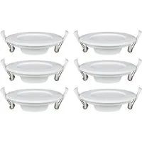 LUXULA LED Downlight Einbauspot 6er Set 6x12W 1190lm CCT 3000K 4000K 6000K Einbauleuchte Dimmbar IP44 Rund Weiß
