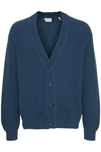 !Solid SDNalli Herren Strickjacke Cardigan mit Grobstrick V-Ausschnitt Knopfleiste 100% Baumwolle Relaxed fit, Größe:L, Farbe:Big Dipper (194117)