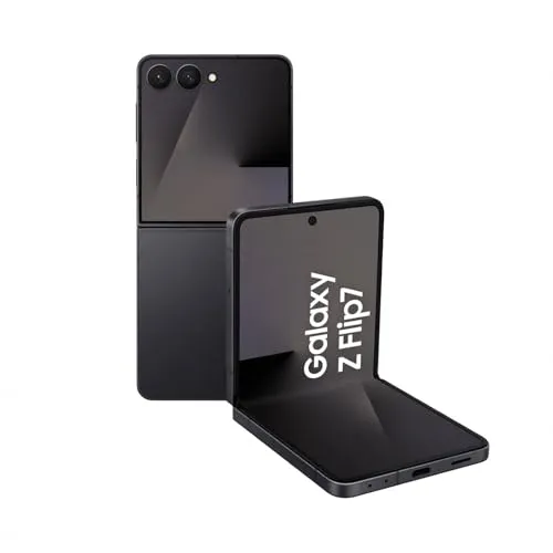 Samsung Galaxy Z Flip7 AI Smartphone mit Galaxy AI, KI-Handy mit Android, Faltbares Design, Infinity Frontdisplay, 50-MP-Weitwinkelkamera, 256 GB, 12 GB RAM, JetBlack, 3 Jahre Herstellergarantie