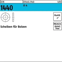 Reyher DIN 1440 A 4 Scheiben für Bolzen (50 Stück) - Hochwertige DIN 1440 A 4 Scheiben für Bolzen, ideal zur Sicherung und Stabilisierung. Mit einem Durchmesser von 30 mm und einer Höhe von 5 mm, perfekt für vielfältige Anwendungen.