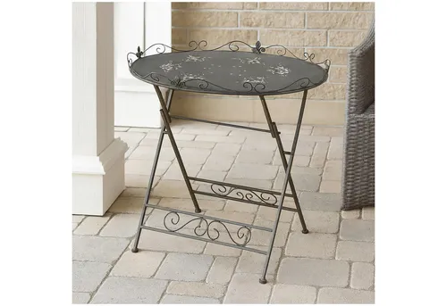 Gartentisch aus Metall Rostoptik Beistelltisch