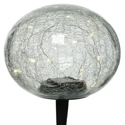 LED Solar Gartenleuchte Solarlampe Crackle Wegeleuchte 15 cm - Weiß
