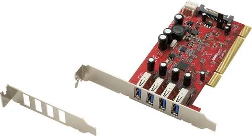 Renkforce 4 Port USB 3.2 Gen 1 Controllerkarte - USB-Controller mit 4 externen USB 3.0 Ports, ideal für schnelles Kopieren großer Datenmengen dank hochwertigem NEC-Chipsatz für höchste Kompatibilität.