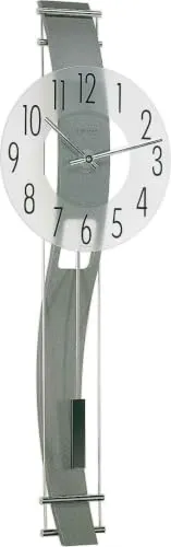 Hermle 70644-292200 Pendelwanduhr mit gefrostetem Glaszifferblatt, Grau