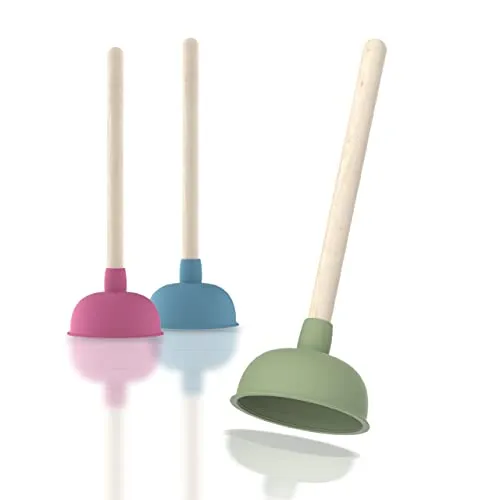 EISL Grün Bunter Pömpel, farbige Saugglocke für verstopfte Toilette, Abfluss, Waschbecken, Dusche, WC-Pümpel zur chemielosen Reinigung, Abflussreiniger bei Verstopfung, BZ003