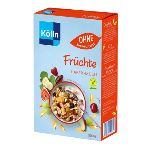 GOURVITA DE Kölln Müsli Früchte o. Zuckerzusatz, 500g