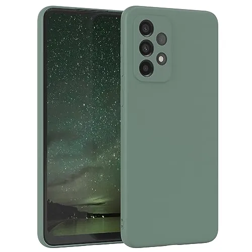 EAZY CASE - Silikonhülle für Galaxy A33 5G Hülle Silikon Case Dunkelgrün weich stoßfeste Handyhülle Schutzhülle mit Kameraschutz Dünn Premium Schutz Cover TPU Phone Bumper in Mitternacht Grün Matt