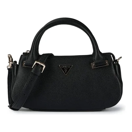 GUESS Evie Mini Satchel in Schwarz - Stylische Mini-Satchel mit abnehmbarem, verstellbarem Schultergurt und praktischem Kreditkartenfach. Perfekt für jeden Anlass, Maße: 9 x 2 x 5 cm.