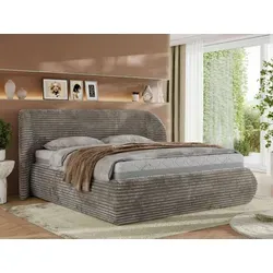 MKS MEBLE Polsterbett CAELA CLASSIC mit Bettkasten 180x200 Hellbraun - Stilvolles Polsterbett mit praktischem Stauraum und leicht zu öffnendem Bettkasten. Ergonomische Liegehöhe und modernes Design für höchsten Schlafkomfort in jedem Schlafzimmer.
