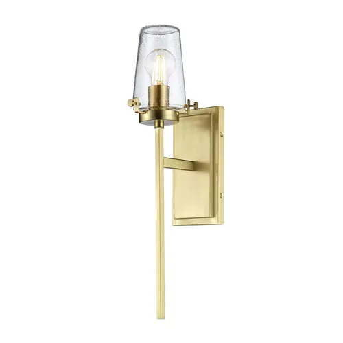 Alton 1-flammige Wandleuchte - Elegantes gebürstetes Messing - Lampen für Badezimmer mit industriellem Charme, IP44 Schutz und 2 Jahre Garantie. Ideal für einen modernen oder traditionellen Look.