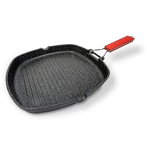 Moneta Antihaft-Grillpfanne 28x28cm Pro Grill mit Klappgriff auch für Induktion