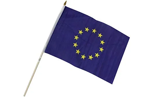 Fahne Flagge Holzstab Handfahne Stockfahne (30 * 45cm, Europa)