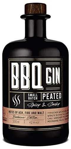 Wajos BBQ Gin 500ml 42% vol, würziger & rauchiger Gin zum Grillen, Grillgeschenk für Männer und Frauen