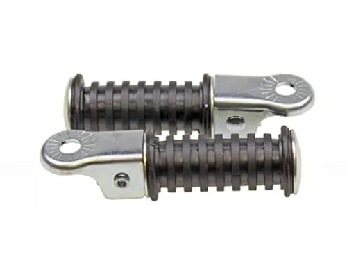 Beifahrer Fussrasten Satz passend für Piaggio Storm, NRG, Typhoon, Sfera, Gilera Runner 50 – Klappbare Runden Fussrasten in Schwarz passend für Zündapp, Hercules, Kreidler, Simson