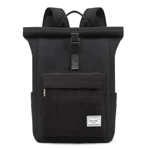 TANTOMI Rucksack Damen Herren, Rucksack Laptop Tasche 15,6 Zoll, Laptop Rucksack Damen Herren weit öffenbar, Rolltop Rucksack wasserdicht,Backpack Daypack für Schule,Fahrradfahren,Freizeit und Reise