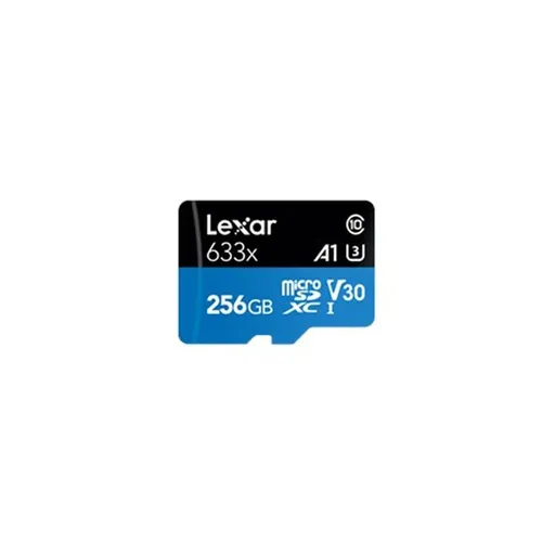 Lexar High-Performance 633x microSDXC UHS-I U3 256 GB - Speicherkarten mit UHS-I U3 Geschwindigkeitsklasse, ideal für 4K Videoaufnahmen und schnelle Datenübertragungen.