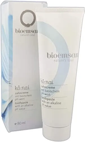 Bioemsan Natürliche Zahncreme – Sanfte Zahnpflege für empfindliche Zähne, mentholfrei, mit ätherischen Ölen & natürlichem Blattgrün, fördert gesunde Mundflora, 80ml