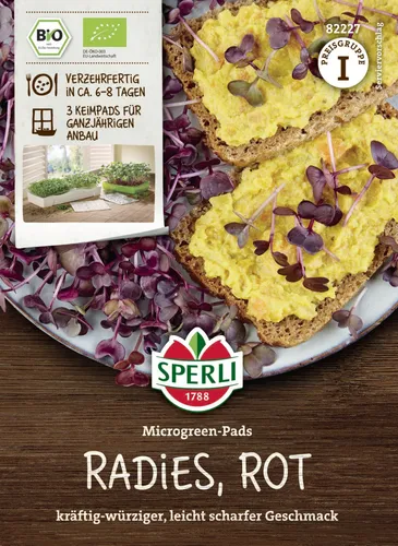 Sperli Keimsprossen BIO Microgreen Radieschen 3 Pads in rot von SPERLI