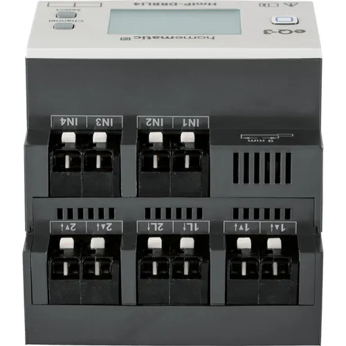 Homematic IP Smart Home Jalousieaktor für Hutschienenmontage - 4-fach HmIP-DRBLI4, intelligente Steuerung von bis zu vier Jalousien für mehr Komfort und Sicherheit im Smart Home