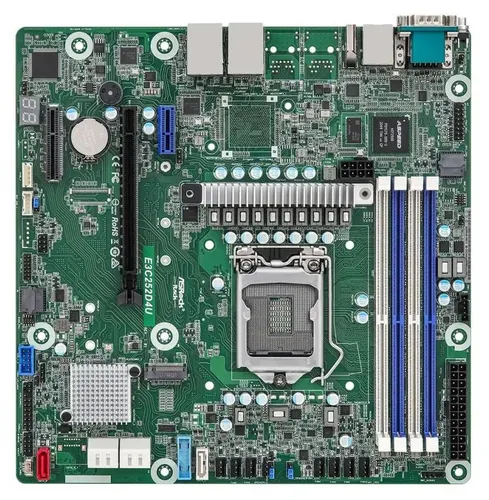 Asrock E3C252D4U, Intel, LGA 1200 (Socket H5), Intel® Xeon®, E-2300, DDR4-SDRAM, 32 GB