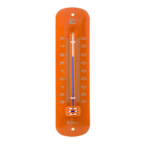 19cm Außenthermometer Metall Retro-Still orange Innen Garten Thermometer Analog