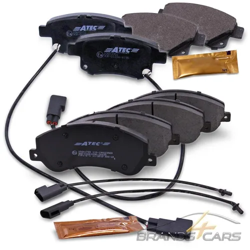 ATEC SATZ BREMSBELÄGE BREMSKLÖTZE VORNE + HINTEN FÜR FORD TRANSIT AB BJ 06-