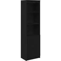 vidaXL Highboard Schwarz Eichen-Optik 50x35x180 cm - Kommode aus Holzwerkstoff mit 5 Regalböden, ideal für dekorativen Stauraum und vielseitig einsetzbar in Wohnräumen. Pflegeleicht und robust, perfekt für dein Zuhause.