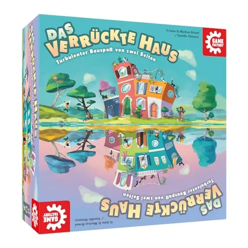 Game Factory 646312 Das verrückte Haus, turbulentes Bauspiel für Erwachsene und Kinder ab 8 Jahren, Familienspiel, für 2-6 Spieler