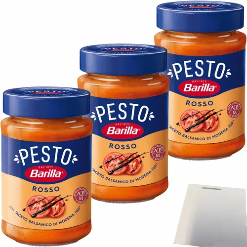 Barilla Pesto Rosso 3er Pack 3x200g Glas usy Block