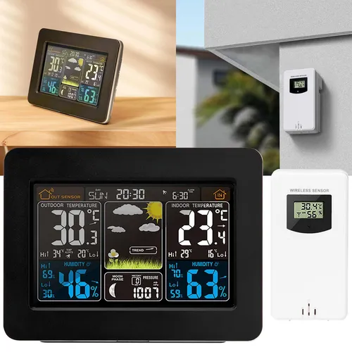 Funk-Wetterstation mit Farbdisplay und DCF-Uhr