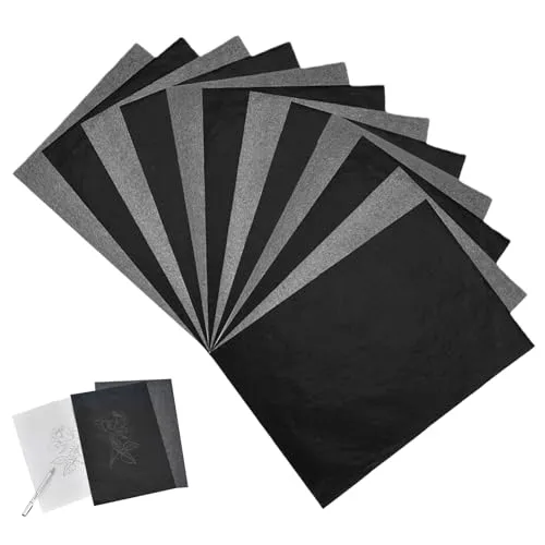 Blatt Pauspapier A4,Kohlepapier,Transferpapier,Kohlepapier zum Nachzeichnen,Abpauspapier,Durchschlagpapier,Pauschpapier A4,Schwarzes Graphitpapier,Transfer für Paper,Leinwand,Holzprojekten 50