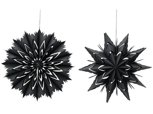 Decoris season decorations Dekohänger Dekoanhänger schwarz Stern Papier sortiert 40cm (1 Stück)