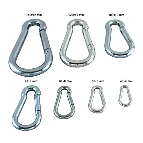 DIN 5299 Karabinerhaken birnenförmig aus verzinktem Stahl, 100 Stück