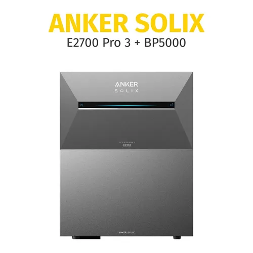 Anker SOLIX Solarbank 3 E2700 Pro mit BP5000 Akku 8,7kWh - Hochwertige Batterie für Solar- und Windenergie mit 8,7kWh Kapazität. Ideal für nachhaltige Energieversorgung, ausgestattet mit Entladungsschutz und 10 Jahren Herstellergarantie.