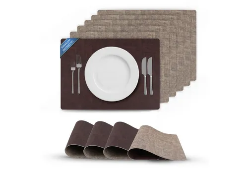 Bestlivings Platzset Kunstleder Uni/Struktur (6er Set) - Elegante Tischsets aus hochwertigem Kunstleder, beidseitig nutzbar und wasserabweisend. Ideal für den täglichen Gebrauch oder besondere Anlässe – schützt zuverlässig Ihre Tischoberflächen.