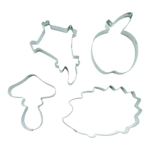 Ausstecher 4er Set Igel Apfel Pilz Drachen Ausstechform Keksausstecher Herbst
