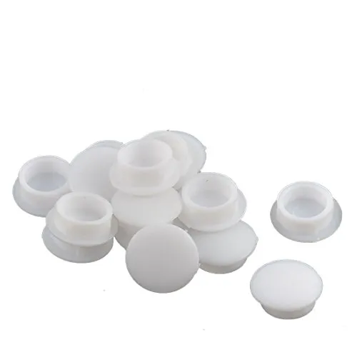sourcing map 16stk Abdeckkappen für bohrlöcher, Kunststoff Rund Loch Anschlussabdeckung Mount Kabel Stecker 10mm Weiß